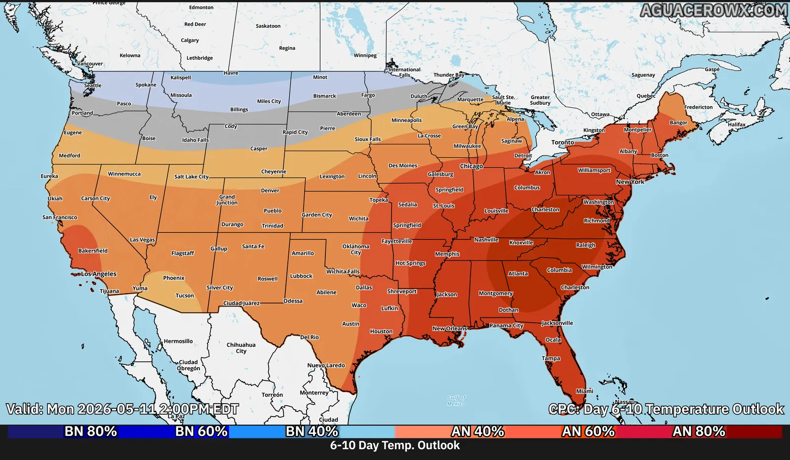 Climate Prediction Center 6–10 day temperature outlook