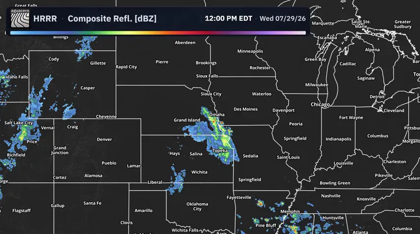 HRRR composite reflectivity loop with frame blending