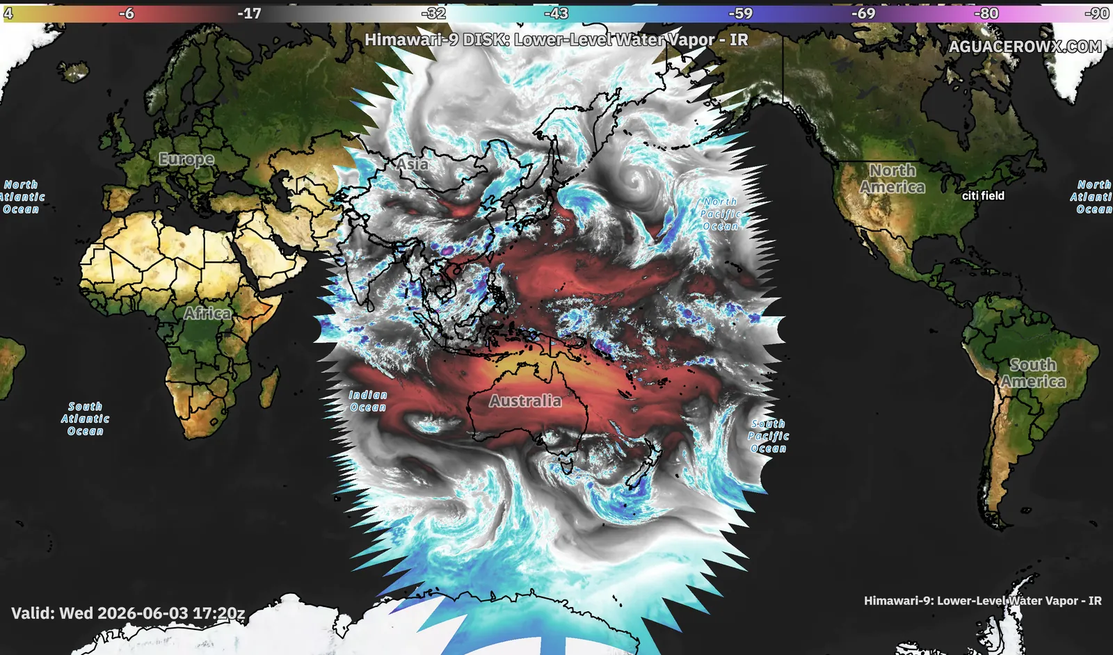 Himawari-9 full-disk lower-level water vapor