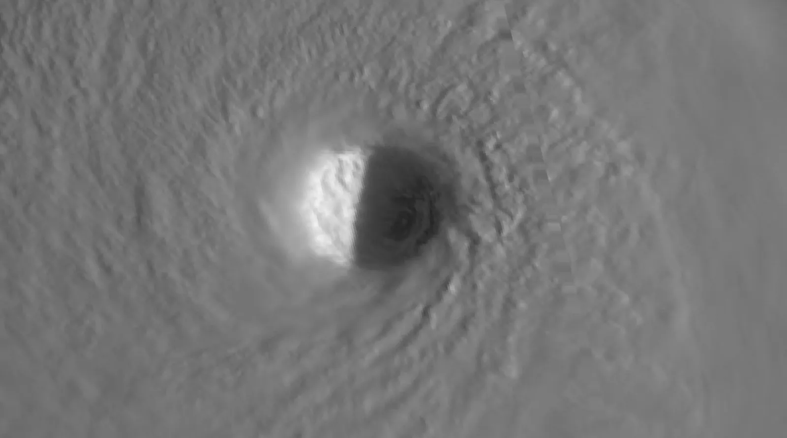 Native-resolution visible satellite image of a hurricane eye